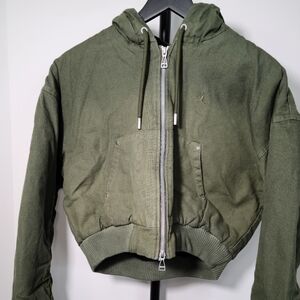 Nike Air Jordan x Travis Scott Hooded Canvas Jacket Cargo Khaki Size X-Small NWT